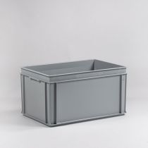 E-line euronorm recycled plastic stackable bin 600x400x325mm gray