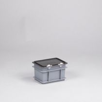 E-line plastic bin with lid 200 x 150 x 133mm gray and stackable