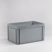 E-line euronorm recycled plastic stackable bin 600x400x325mm gray