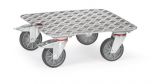 Small dollies with aluminium platform with ribbed structure - 250kg load capacity